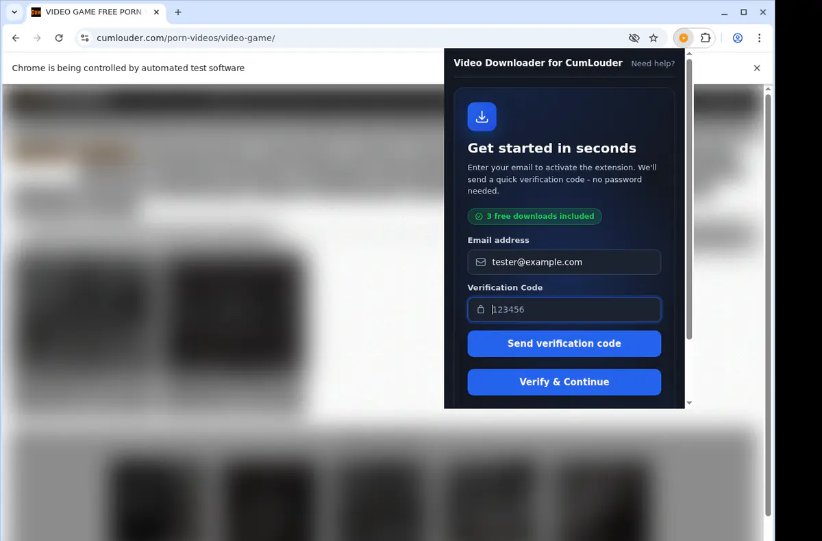 Cumlouder Video Downloader browser extension screenshot 4